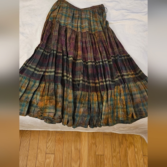 Bonnie Strauss Dresses & Skirts - Plaid Multicolor Madras Maxi Skirt, By Bonnie Strauss, Size LG,